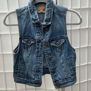American Eagle Outfitters Blue Denim Vest